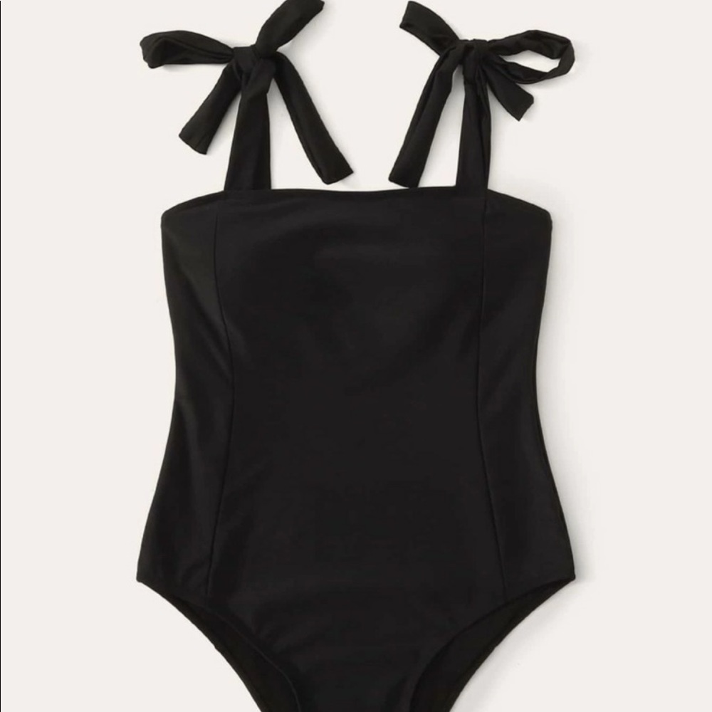 Tie Shoulder One Piece Swimsuit